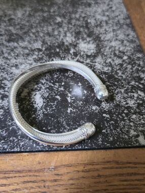 Silver Plated twisted mesh cuff bangle, similar to vintage designs by Tiffany
